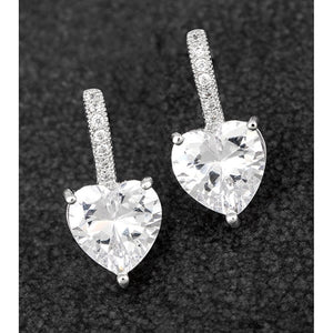 Heart & Diamante Earrings