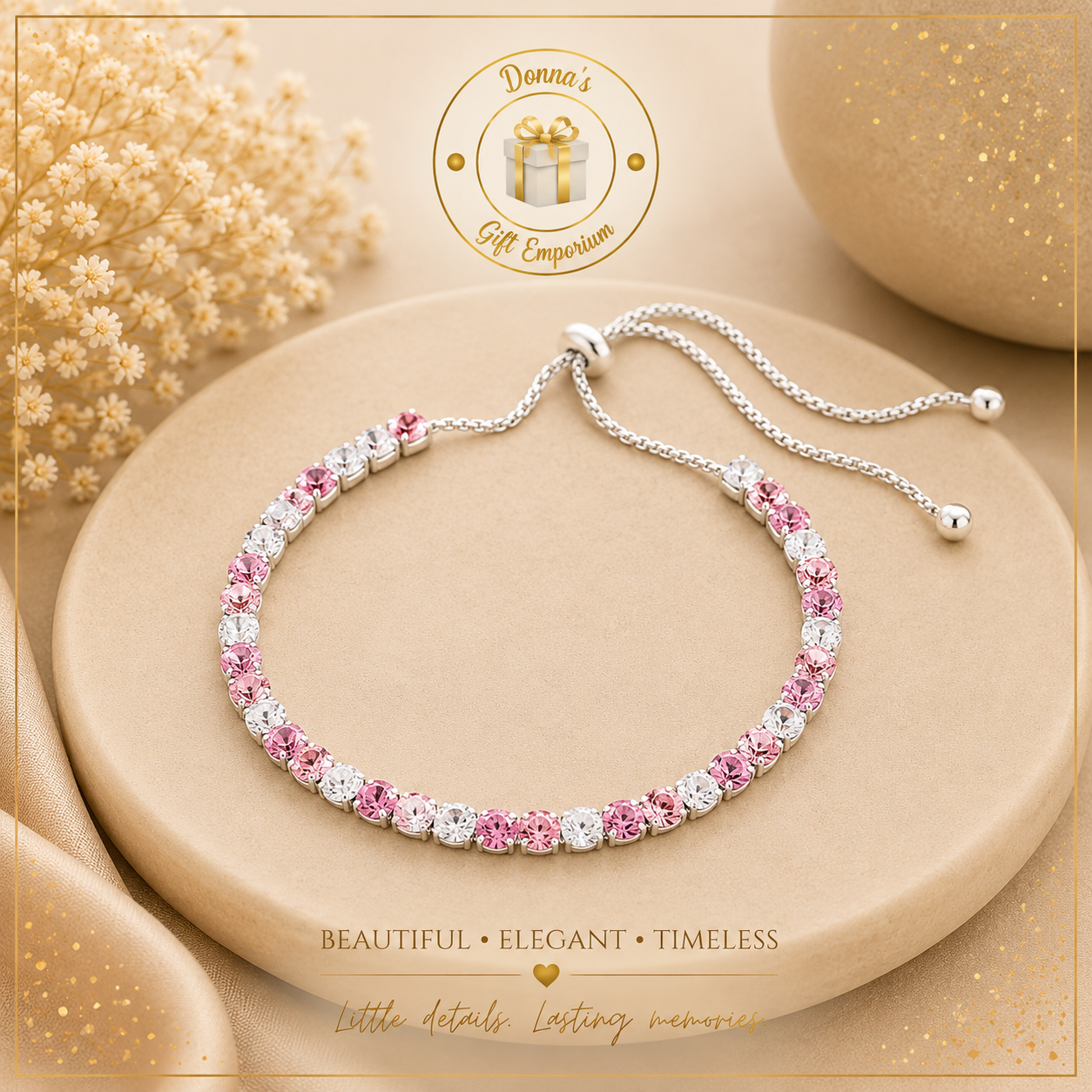 All The Pinks Silver Plated Friendship Bracelet