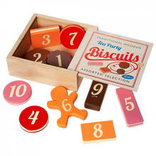 Load image into Gallery viewer, Traditional wooden toy - Biscuits with numbers
