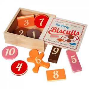 Traditional wooden toy - Biscuits with numbers