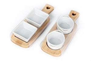 Dipping Dishes On Bamboo Serving Boards