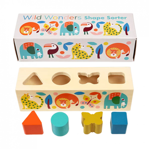 Wooden shape sorter - Wild Wonders