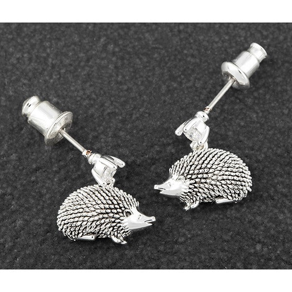 Silver Plated Hedgehog Earrings with Presentation Box