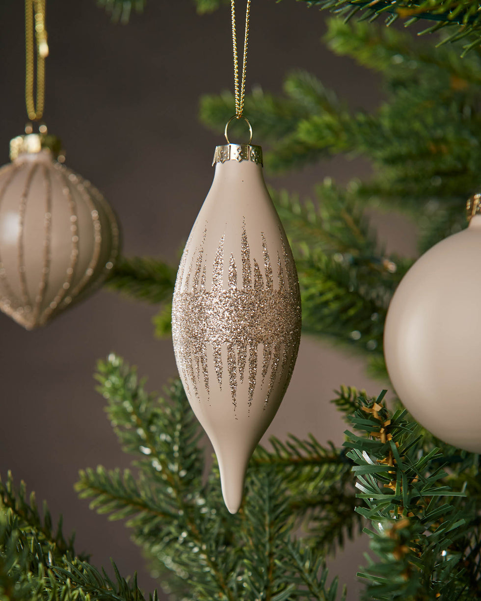 Set of 20 Glass Baubles - Latte