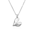 Misshapen Heart Pendant Necklace in Silver