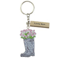 Welly & Flowers Keyring - Mum, Nan, Grandma, Auntie, Sister, Friend