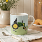 Green Tractor Black Lab Cockerell Farm Mug