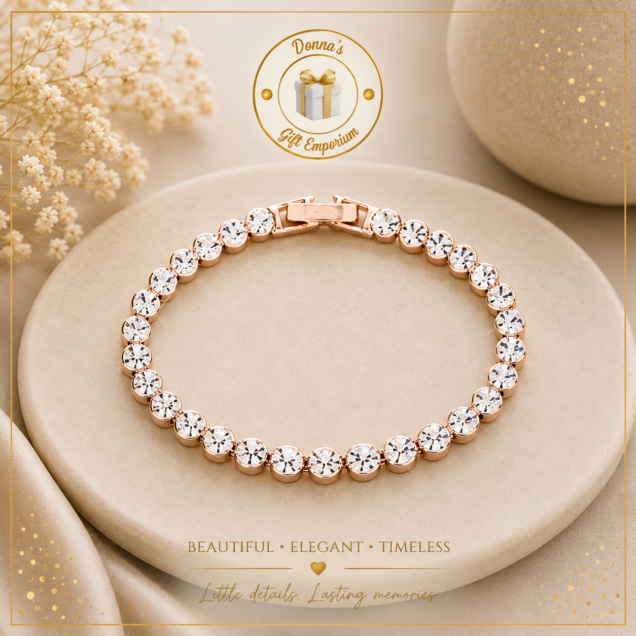 Rose Gold Plated Tennis Bracelet