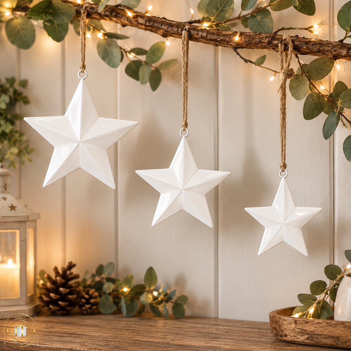 White Hanging Star Decorations