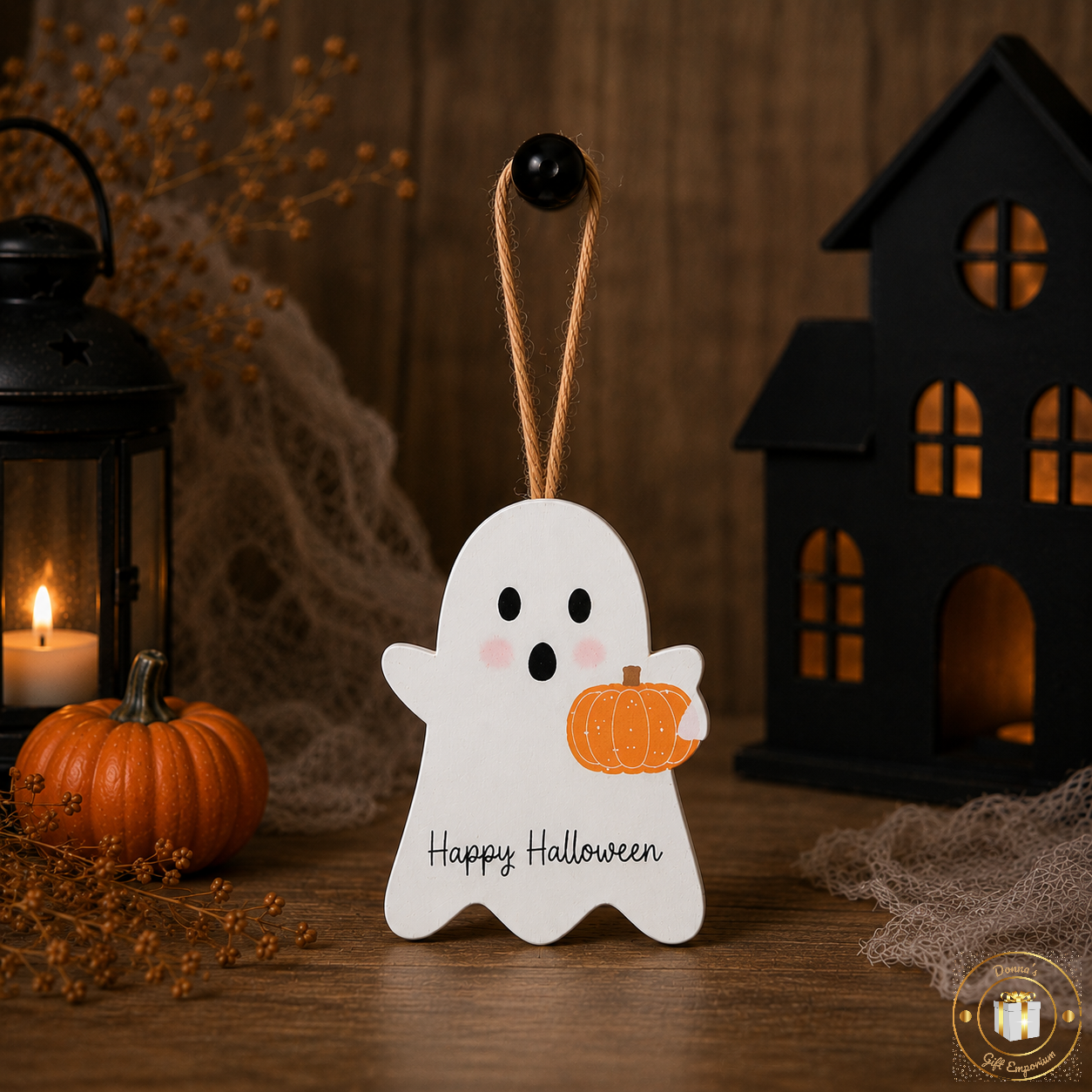 Wooden Halloween Ghost Hangers