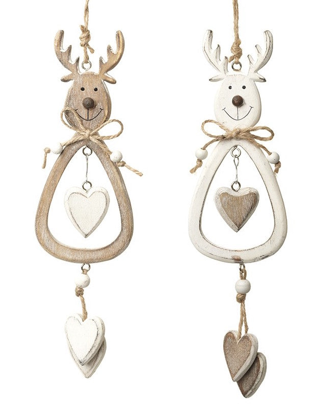 Christmas Wooden Hanging Reindeer Tree Decorations
