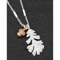 Two Tone Acorn & Oak Leave Necklace