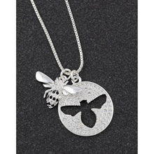 Load image into Gallery viewer, Honey Bee - Silver Plated Sparkly Necklace
