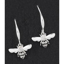 Load image into Gallery viewer, Honey Bee - Silver Plated Sparkly Earrings
