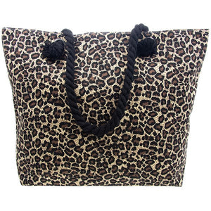 Holdall / Tote Bag - Leopard Print - Brown