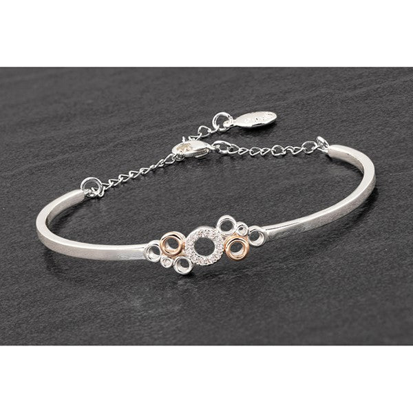 Polished Two Tone Circles Bangle