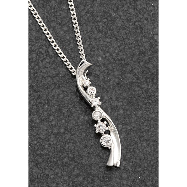 Sparkling Ripple Silver Plated Necklace