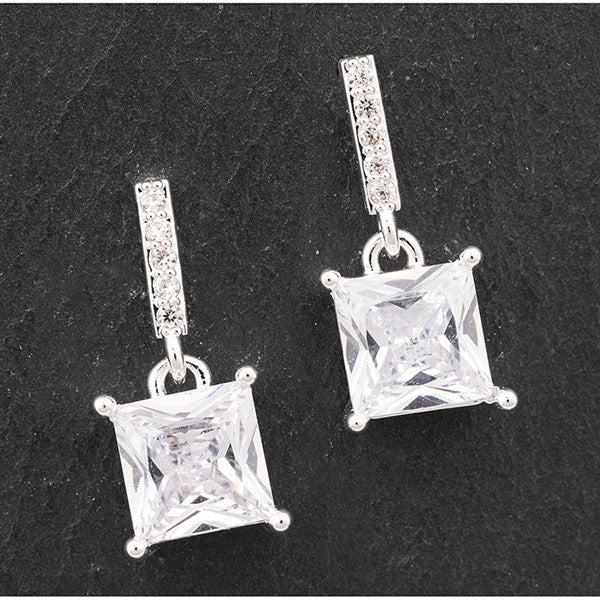 Square Diamante Earrings