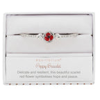 Equilibrium Silver Plated Framed Poppy & Diamante Bangle