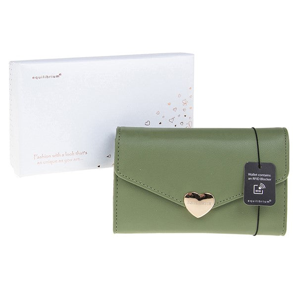RFID Heart Purse - Medium - Sage