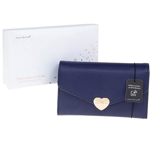 RFID Heart Purse - Medium - Navy