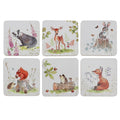 Paper Shed Bucklebury Wood Coaster 6 Designs - Set of 6