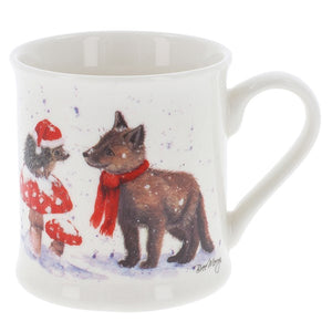 Bree Merryn China Mug - Bristle & Brush Christmas Hedgehog & Fox