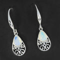 Moonstone Teardrop Silver Plated Earrings