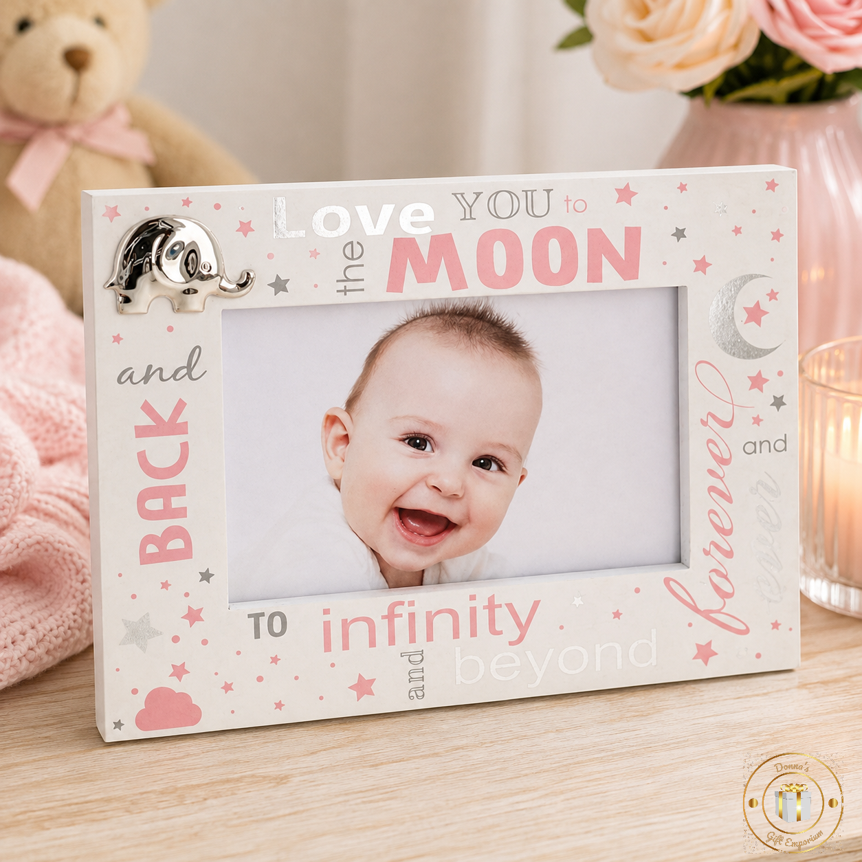 Love You to the Moon & Back New Baby Girl Photo Frame