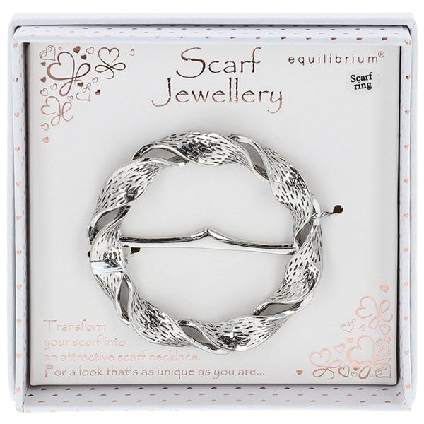 Scarf Ring - Silver Ribbon Garland