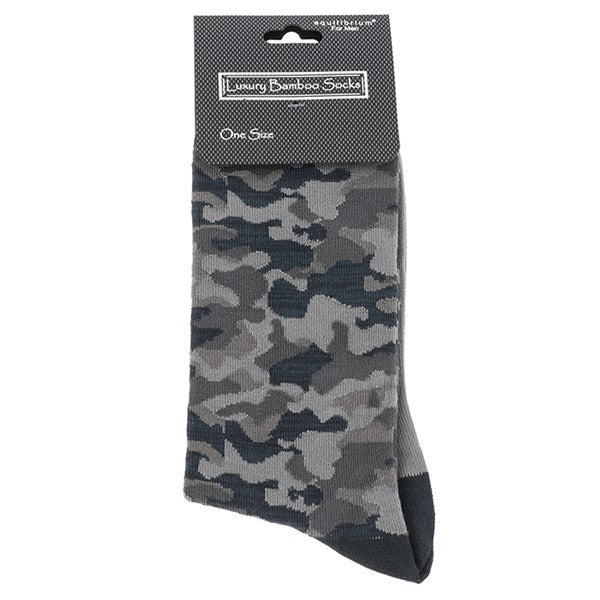 Men's Bamboo Socks - Camo - Grey