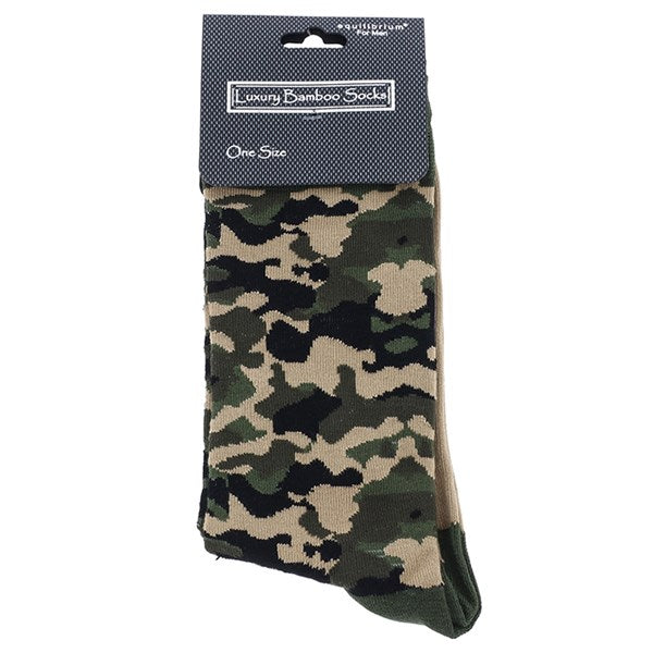 Men's Bamboo Socks - Camo - Khaki