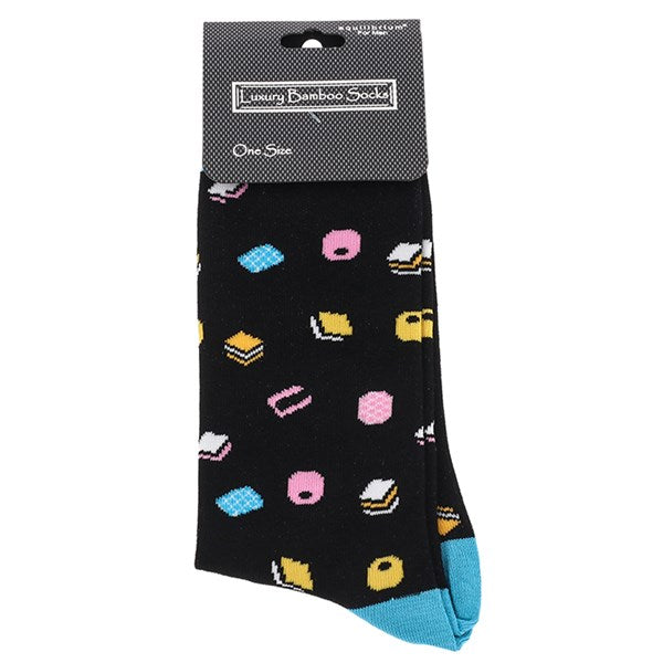 Men's Bamboo Socks - Liquorish Allsorts - Black