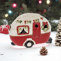 Village Pottery Christmas Campa Caravan T-Light Holder