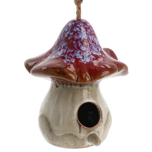 Magical Mushroom Toadstool Bird House Red