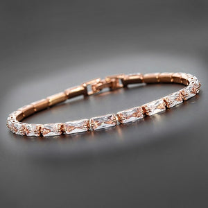 All That Bling Baguette Rose Gold Plated Tennis Bracelet