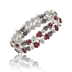 Equilibrium Silver Plated Poppy Hematite Bracelet