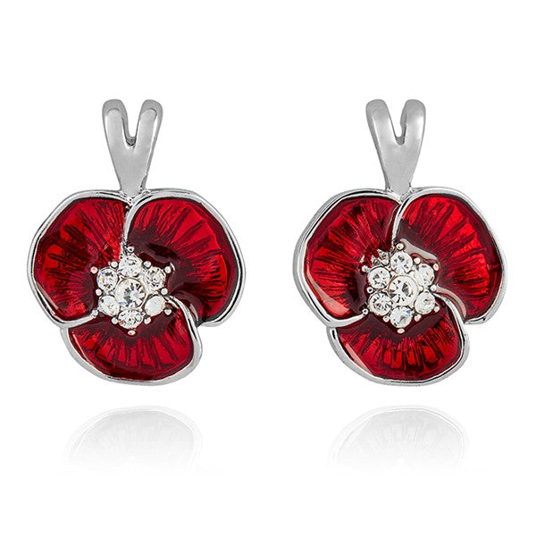 Equilibrium Silver Plated Poppy Sparkle Earrings
