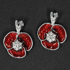 Equilibrium Silver Plated Poppy Sparkle Earrings