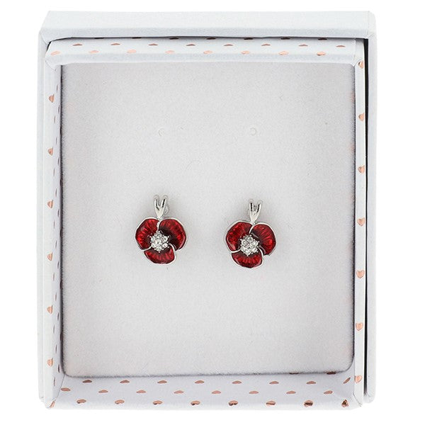 Equilibrium Silver Plated Poppy Sparkle Earrings