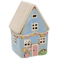 Village Pottery Garden Blue House T-Light Holder