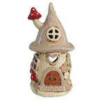 Village Pottery Mushroom Beige House T-Light Holder