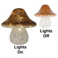 LED Toadstool Mushroom Lamp - Battery Powered - Amber/Brown