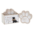 🐾 A House Is Not a Home Without a Dog – Paw Print Coaster Set