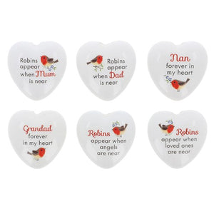 Robin Keepsake Rememberance Tokens - Mum Dad Nan Grandad