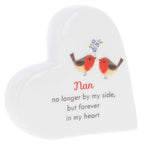 Forget-me-not & Robin Standing Heart - Mum Dad Nan Grandad