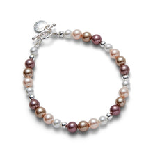 Load image into Gallery viewer, Shades Of Mocha Silver Plated Pearl Bracelet
