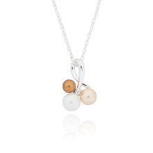 Load image into Gallery viewer, Shades of Mocha Silver Plated Pearl Necklace
