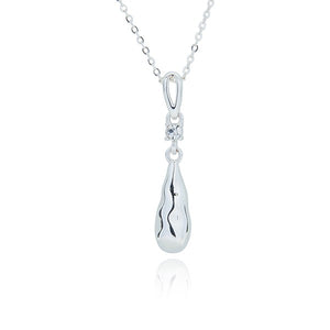 Molten Metal Droplet Silver Plated Necklace