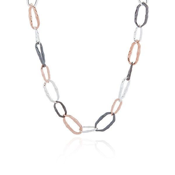 Molten Metal Contemporary Three Tone Necklace